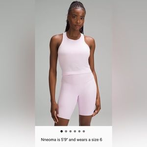 LULULEMON Ebb to Street Crop Racerback Tank Top Color Meadowsweet Pink Size 6